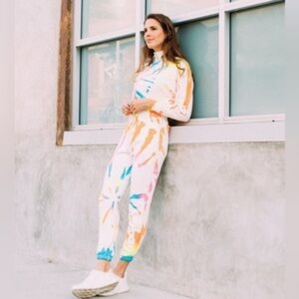 LEZAT Restore Soft Terry Tie Dye Jumpsuit In XL NWT - Picture 2 of 9